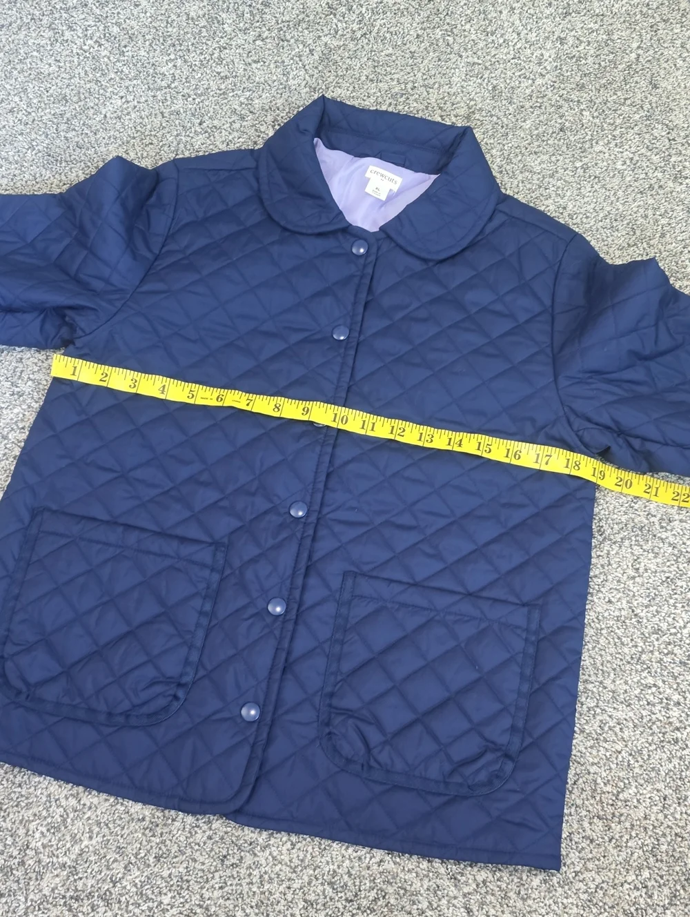 J. Crew Factory Girls Navy Blue Quilted Barn Jacket Coat Size XL